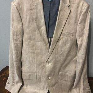 Perry Ellis Men’s slim fit Tan sports coat Linen blend 38 Reg